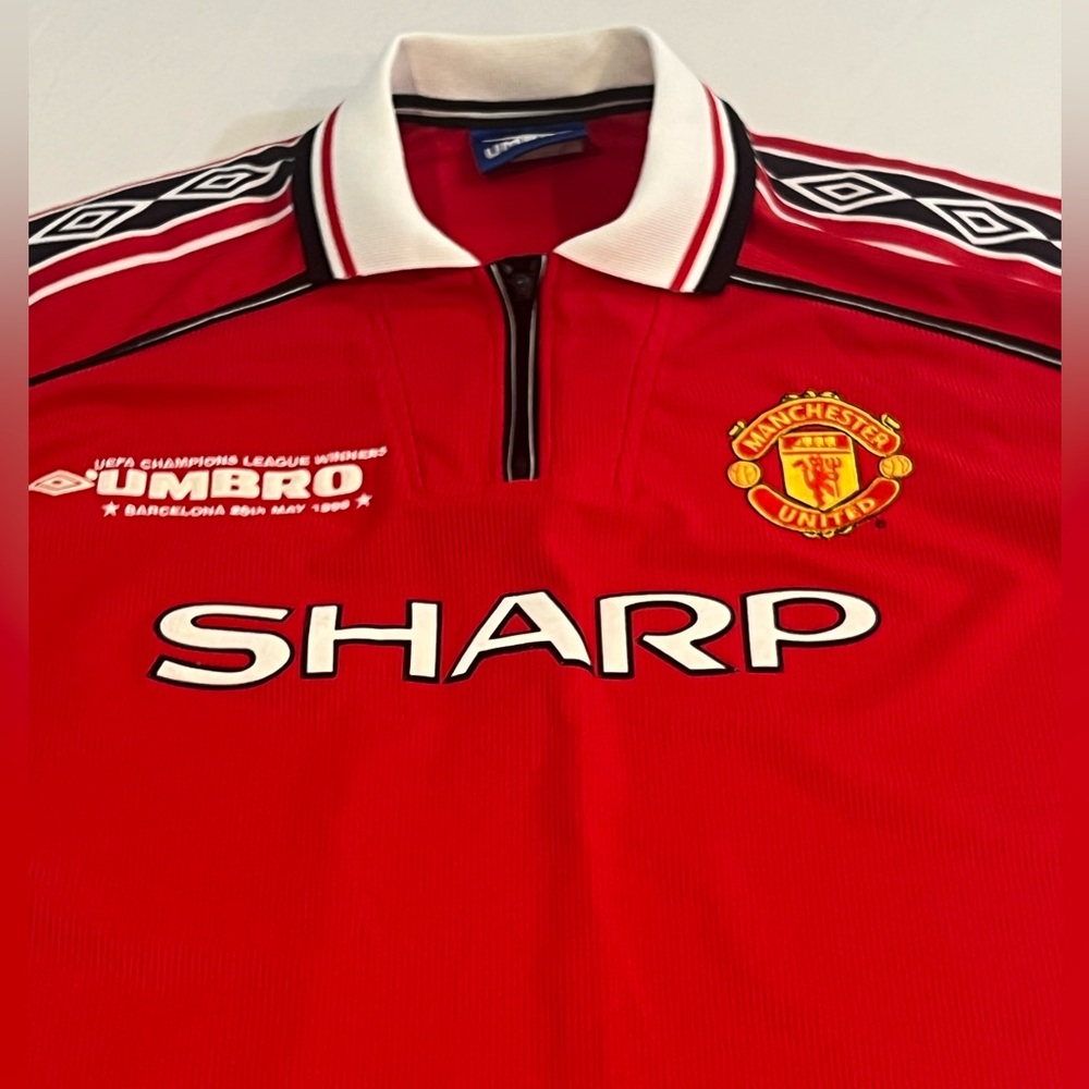 1998/00 Men’s Manchester United Umbro Home Jersey Champions League Winners